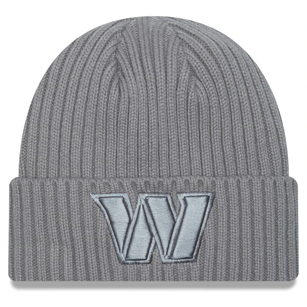 Bonnet en tricot à revers Washington Commanders Color Pack New Era gris chiné pour hommes