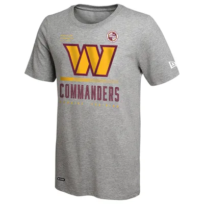 Men's New Era Heathered Gray Washington Commanders Combine Authentic Red Zone T-Shirt