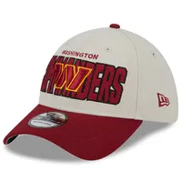 Men's New Era Stone/Burgundy Washington Commanders 2023 NFL Draft 39THIRTY Flex Hat