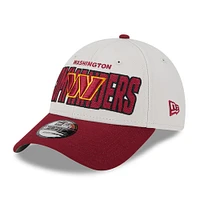 Casquette réglable New Era Stone/Bourgogne Washington Commanders 2023 NFL Draft 9FORTY pour homme