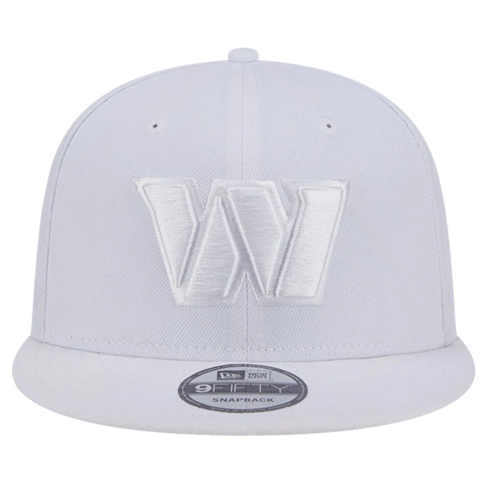 Casquette Snapback 9FIFTY Washington Commanders Main blanc sur blanc New Era pour hommes