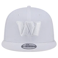 Casquette Snapback 9FIFTY Washington Commanders Main blanc sur blanc New Era pour hommes