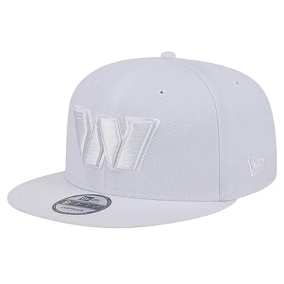 Casquette Snapback 9FIFTY Washington Commanders Main blanc sur blanc New Era pour hommes