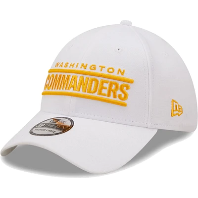 Men's New Era White Washington Commanders Wordmark Iced II 39THIRTY Flex Hat