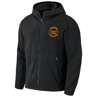 Sweat à capuche zippé en sherpa noir Washington Commanders pour homme de la collection NFL x Darius Rucker par Fanatics