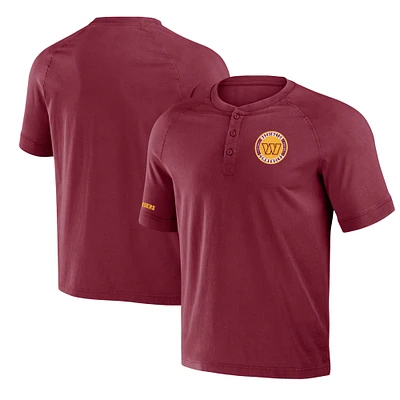 T-shirt Henley délavé bordeaux NFL x Darius Rucker pour homme de la collection Fanatics Washington Commanders