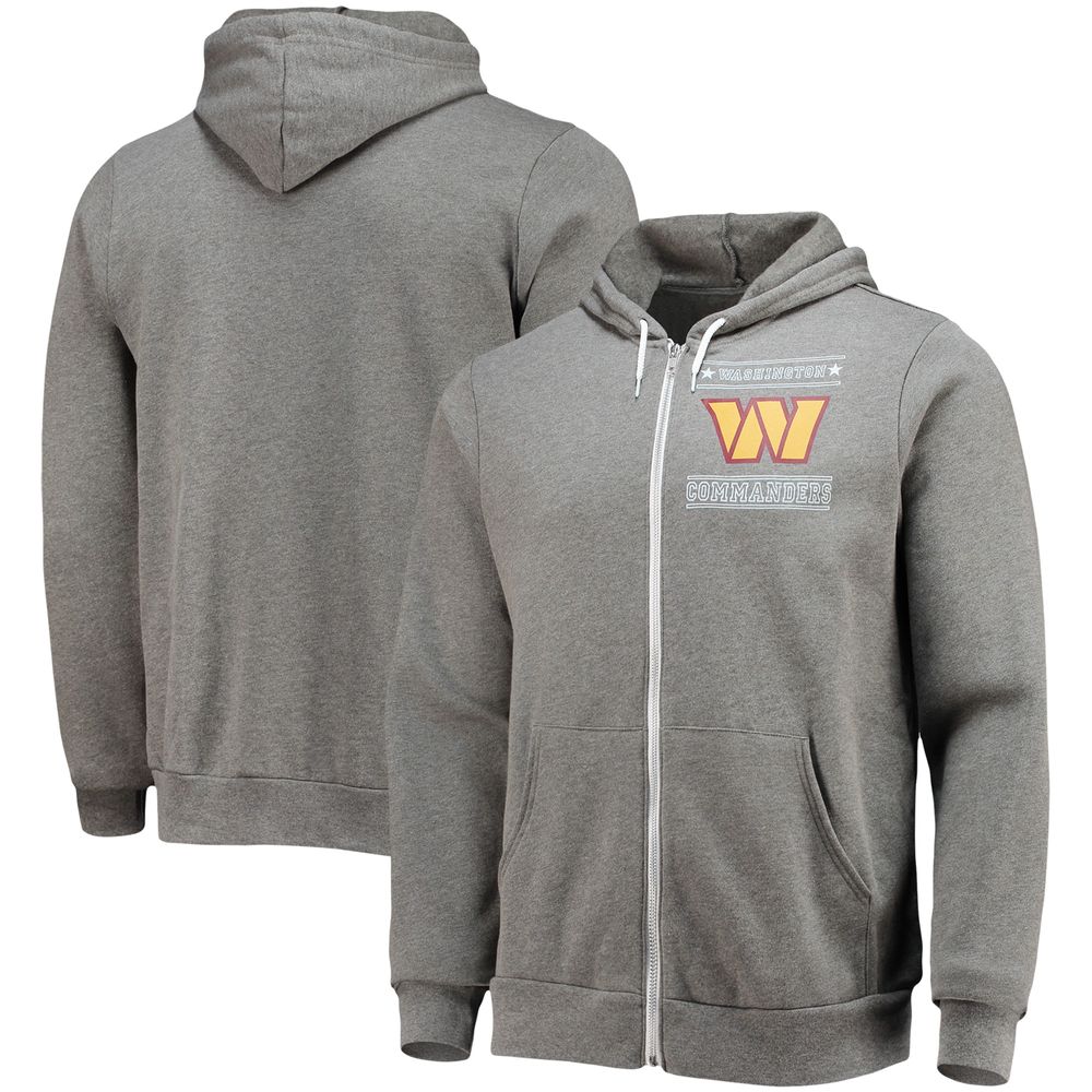 Men's NFL x Darius Rucker Collection by Fanatics Heathered Charcoal Washington Commanders Sponge Fleece Full-Zip Hoodie