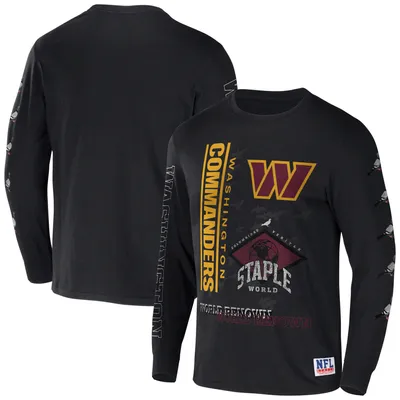 Washington Commanders NFL x Staple World Renowned Long Sleeve T-Shirt - Black