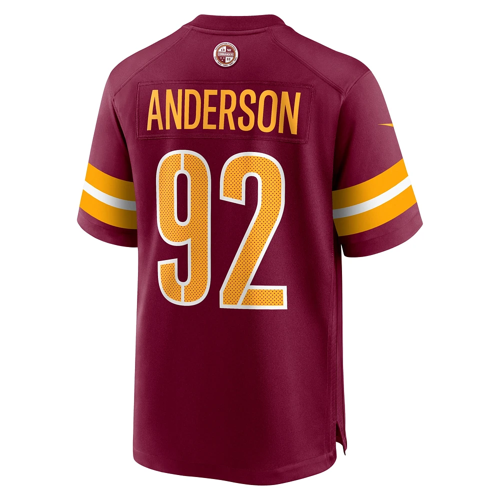 Men's Nike Abdullah Anderson Burgundy Washington Commanders Game Player Jersey