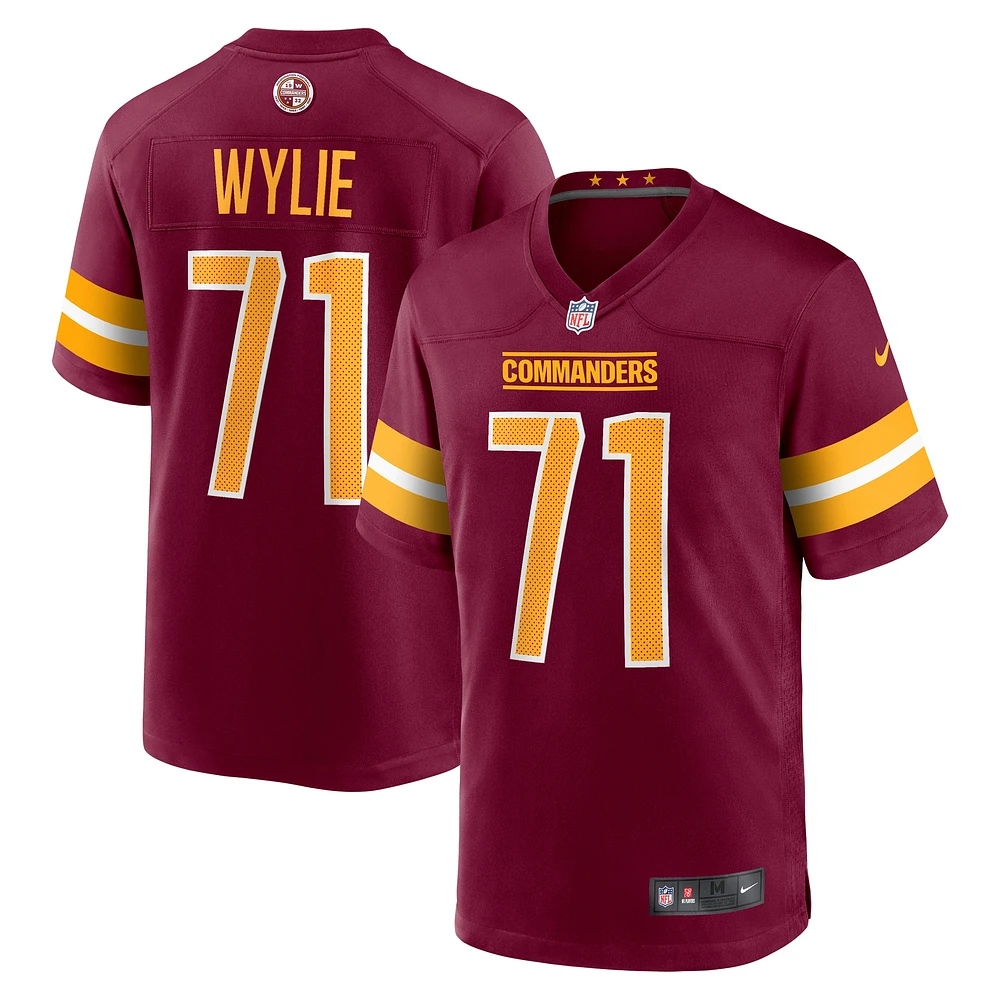 Men's Nike Andrew Wylie Burgundy Washington Commanders Game Player Jersey