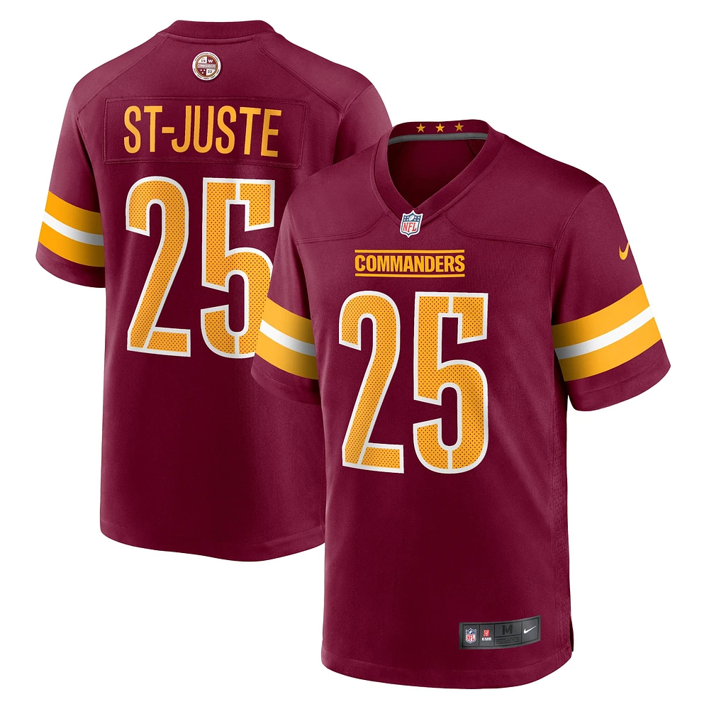 Maillot de match joueur Nike Benjamin St-Juste Bourgogne Washington Commanders pour hommes