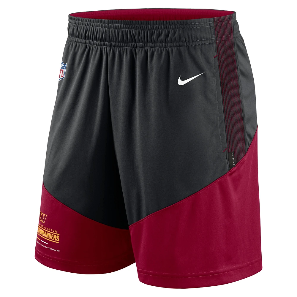 Men's Nike Black/Burgundy Washington Commanders Primary Lockup Performance - Shorts