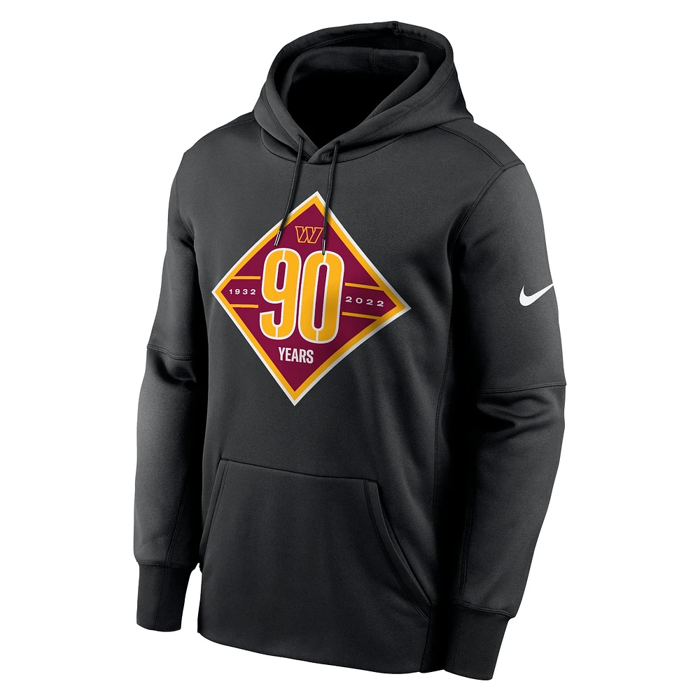 Men's Nike Black Washington Commanders 90th Anniversary Therma Performance Pullover Hoodie