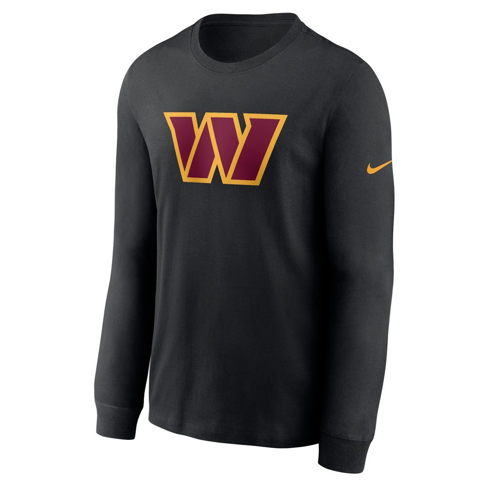 Men's Nike Black Washington Commanders - Logo Essential Long Sleeve T-Shirt