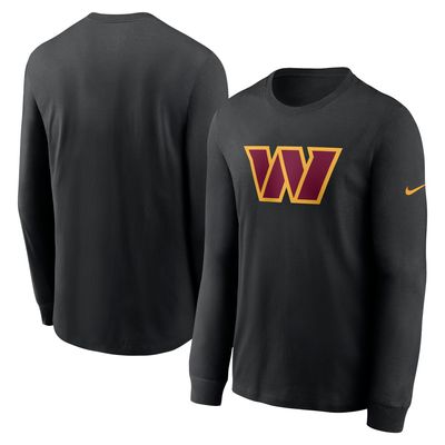 Men's Nike Black Washington Commanders - Logo Essential Long Sleeve T-Shirt