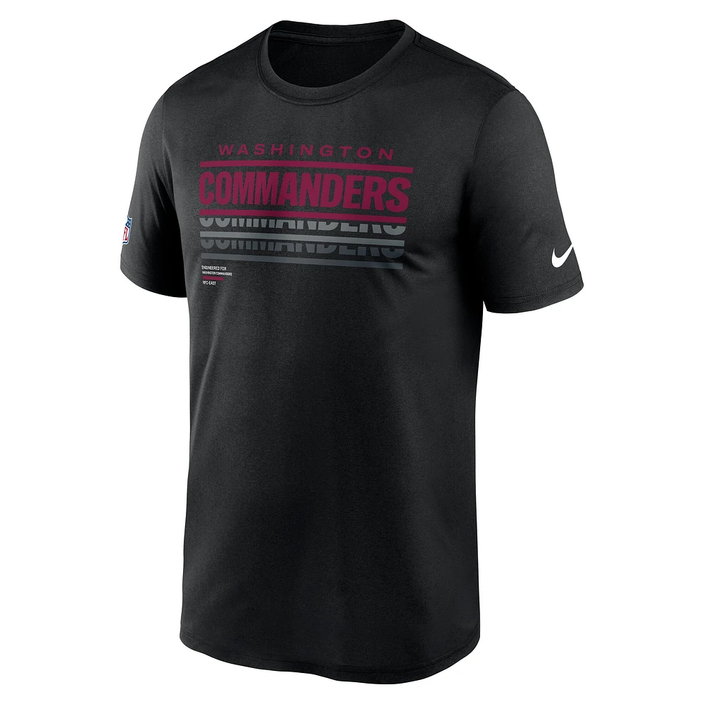 T-shirt Nike noir Washington Commanders Sideline Legend Performance pour homme