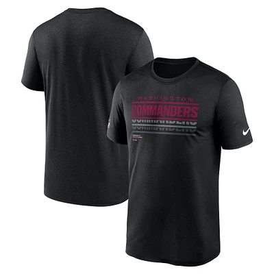 T-shirt Nike noir Washington Commanders Sideline Legend Performance pour homme