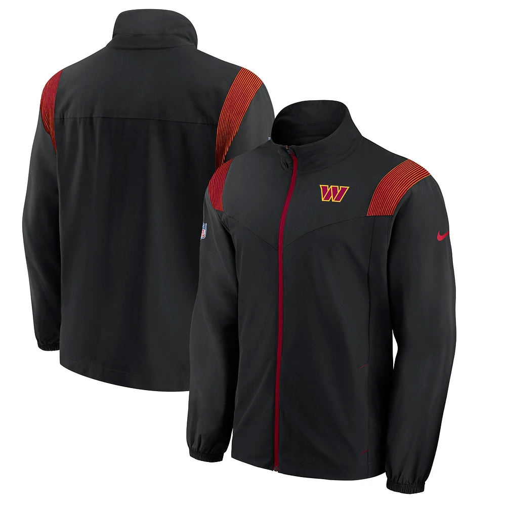 Men's Nike Black Washington Commanders Sideline Woven Logo Full-Zip Jacket