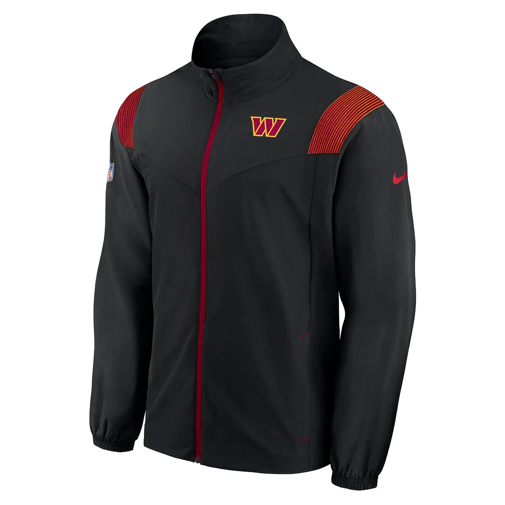 Men's Nike Black Washington Commanders Sideline Woven Logo Full-Zip Jacket