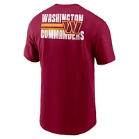 T-shirt essentiel Nike Washington Commanders Blitz pour homme, bourgogne