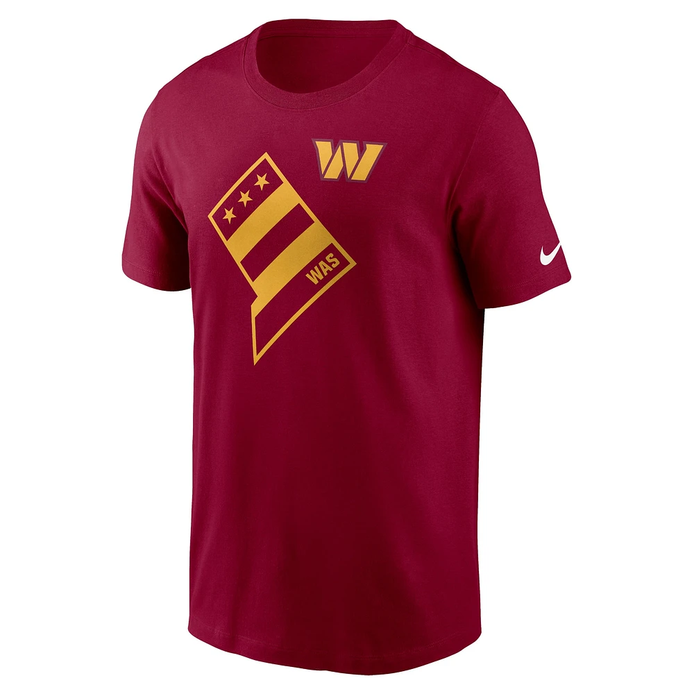 T-shirt essentiel Nike Washington Commanders Local pour homme, bourgogne