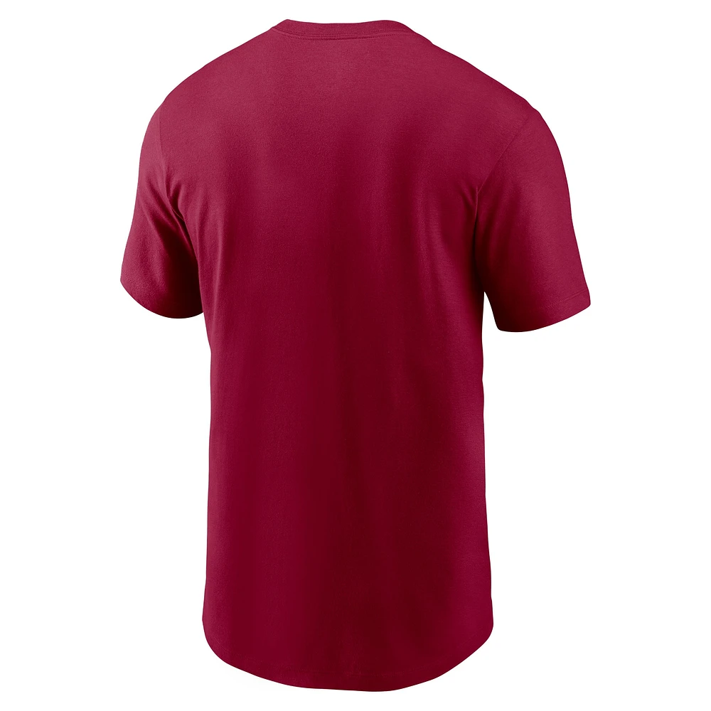 T-shirt essentiel Nike Washington Commanders Local pour homme, bourgogne