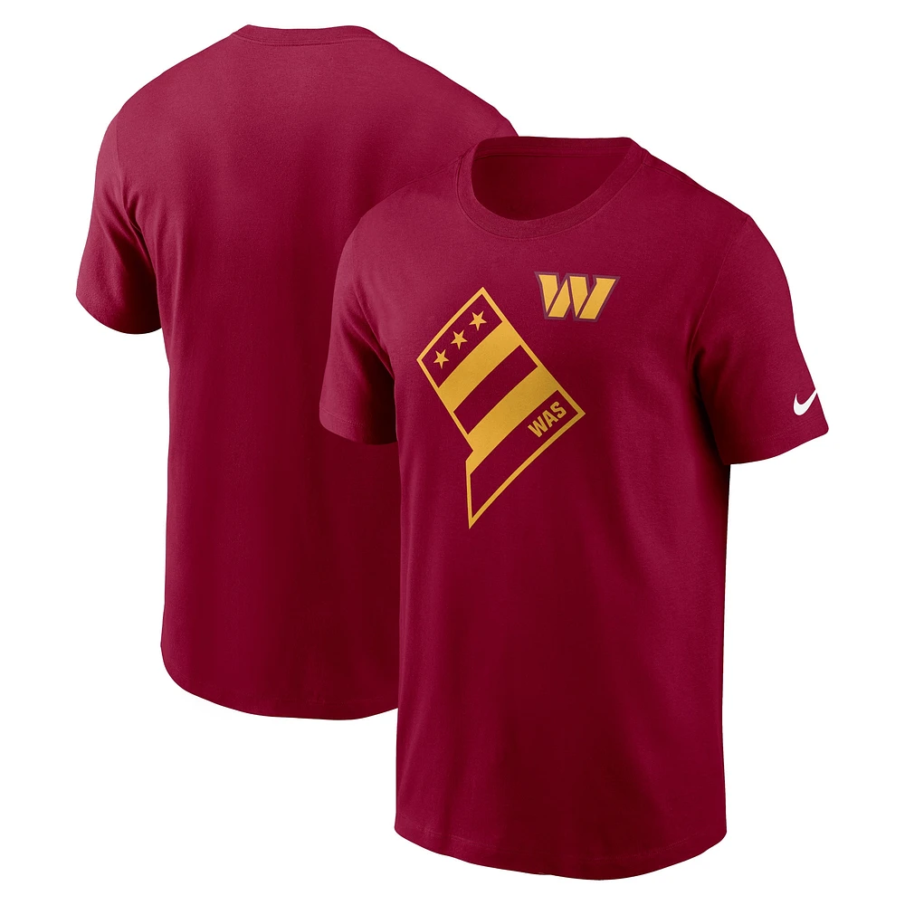 T-shirt essentiel Nike Washington Commanders Local pour homme, bourgogne