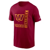 T-shirt essentiel Nike Washington Commanders Lockup pour homme, bourgogne