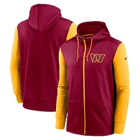 Men's Nike  Burgundy Washington Commanders Performance Full-Zip Hoodie