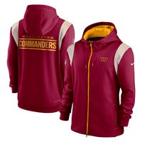 Men's Nike Burgundy Washington Commanders Performance Sideline Lockup Full-Zip Hoodie