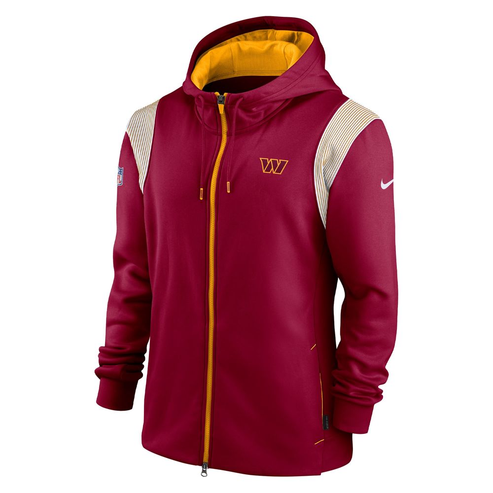 Men's Nike Burgundy Washington Commanders Performance Sideline Lockup Full-Zip Hoodie