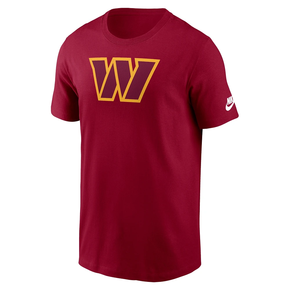 Men's Nike Burgundy Washington Commanders Rewind Logo Essential T-Shirt