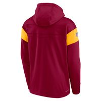 Men's Nike Burgundy Washington Commanders Sideline Athletic Arch Jersey Performance Pullover Hoodie