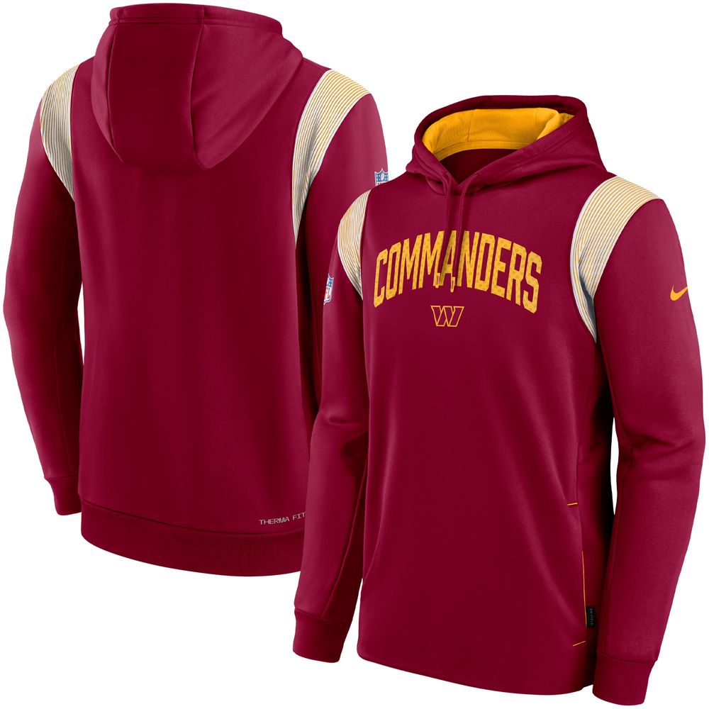 Men's Nike Burgundy Washington Commanders Sideline Athletic Stack Performance Pullover Hoodie