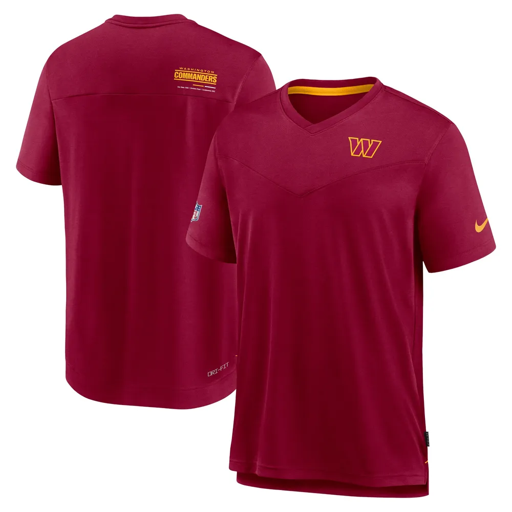 Lids Washington Commanders Nike Sideline Coach Chevron Lock Up Logo V-Neck  Performance T-Shirt - Burgundy