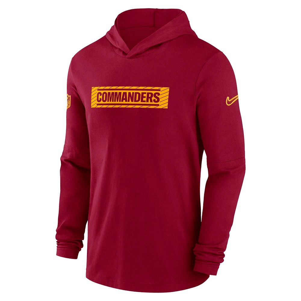 Men's Nike Burgundy Washington Commanders Sideline Hoodie Performance Long Sleeve T-Shirt