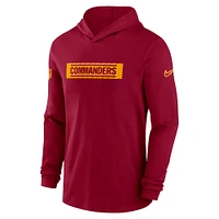 T-shirt à manches longues Nike Bordeaux Washington Commanders Sideline pour homme