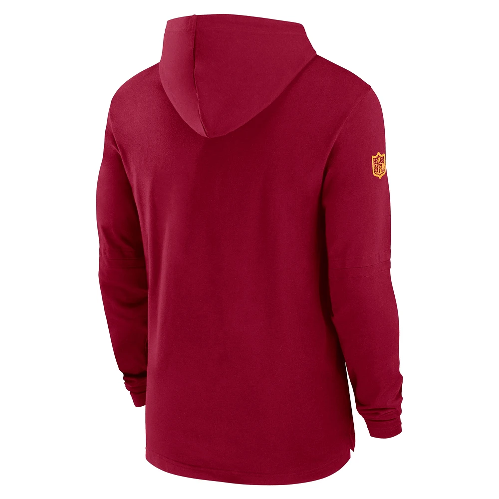 Men's Nike Burgundy Washington Commanders Sideline Hoodie Performance Long Sleeve T-Shirt