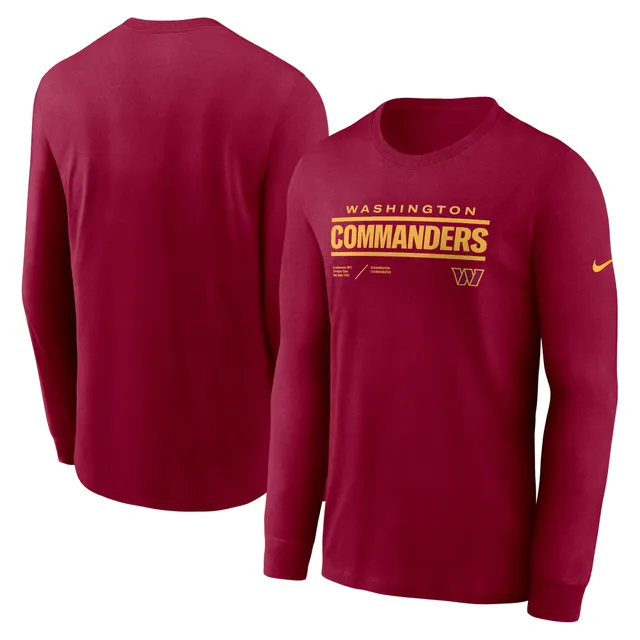 Men's Nike Burgundy Washington Commanders Sideline Coach Chevron Lock Up  Long Sleeve V-Neck Performance T-Shirt