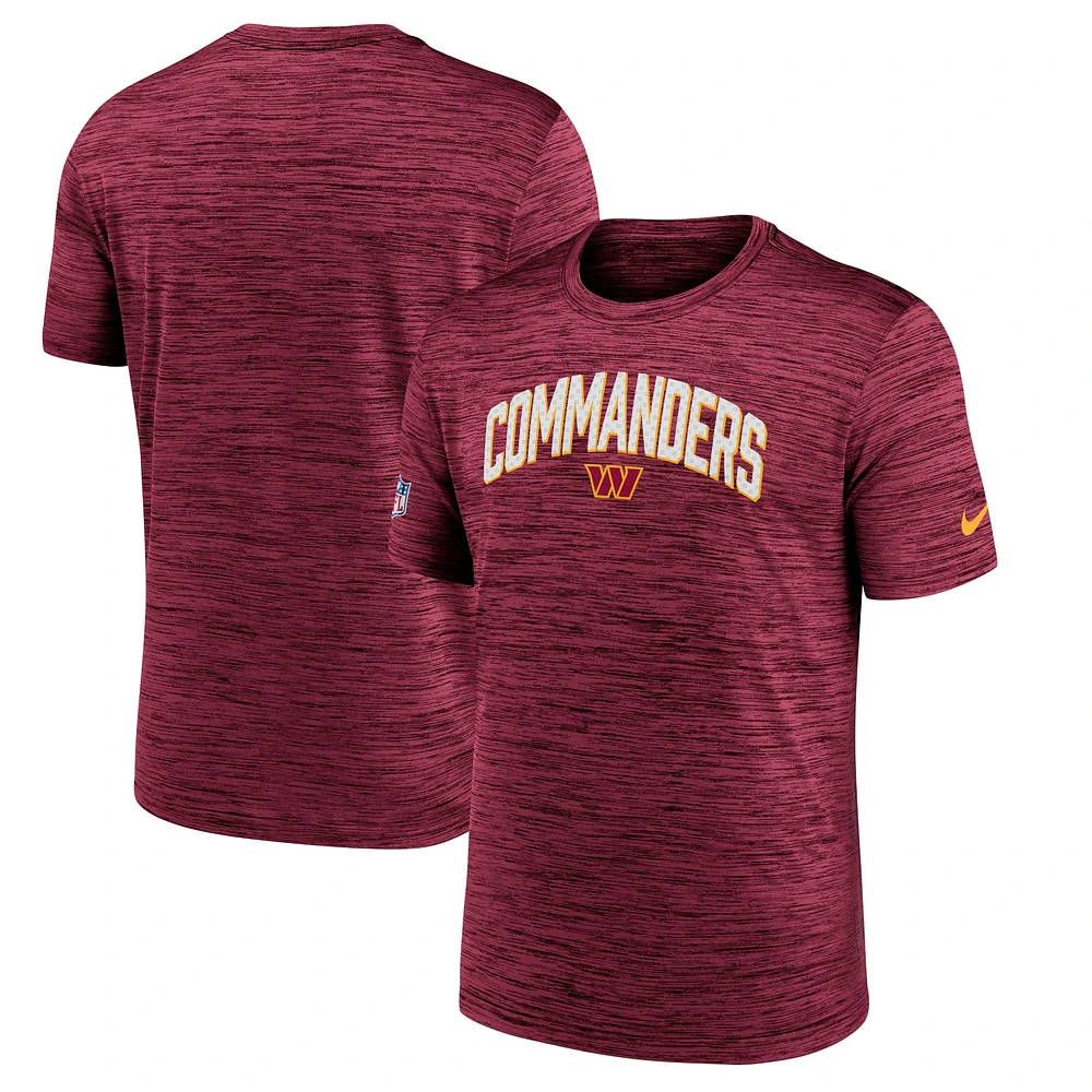 T-shirt Nike Washington Commanders Sideline Velocity Athletic Performance pour homme, bourgogne