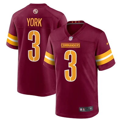 Maillot de match Nike Cade York Bordeaux Washington Commanders pour homme