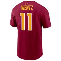 Men's Nike Carson Wentz Burgundy Washington Commanders Player Name & Number T-Shirt