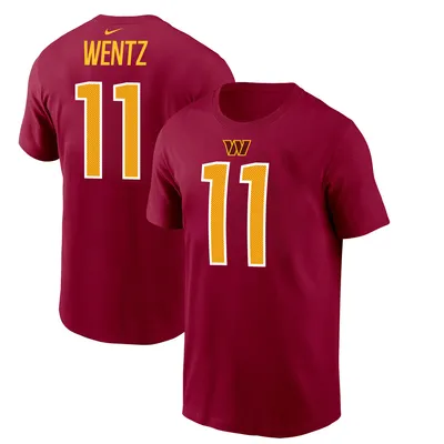 T-shirt Nike Carson Wentz bordeaux pour homme avec nom et numéro de joueur des Washington Commanders