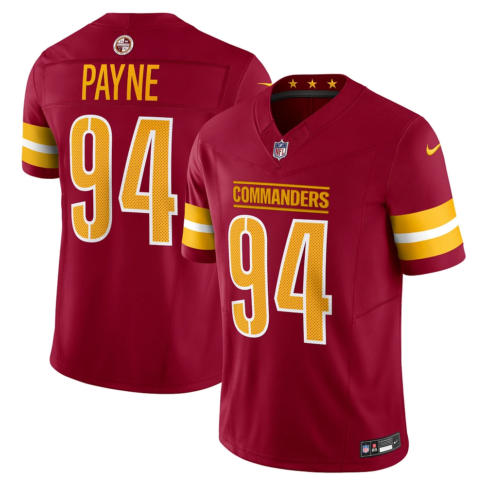 Nike Daron Payne Bordeaux Washington Commanders Vapor F.U.S.E. Maillot limité