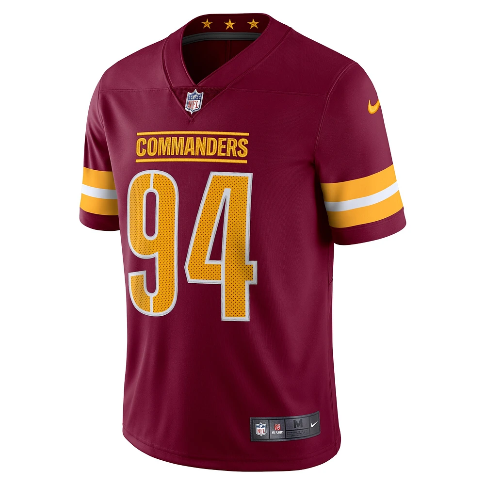 Maillot Nike Da'Ron Payne Bordeaux Washington Commanders Vapor Limited pour homme