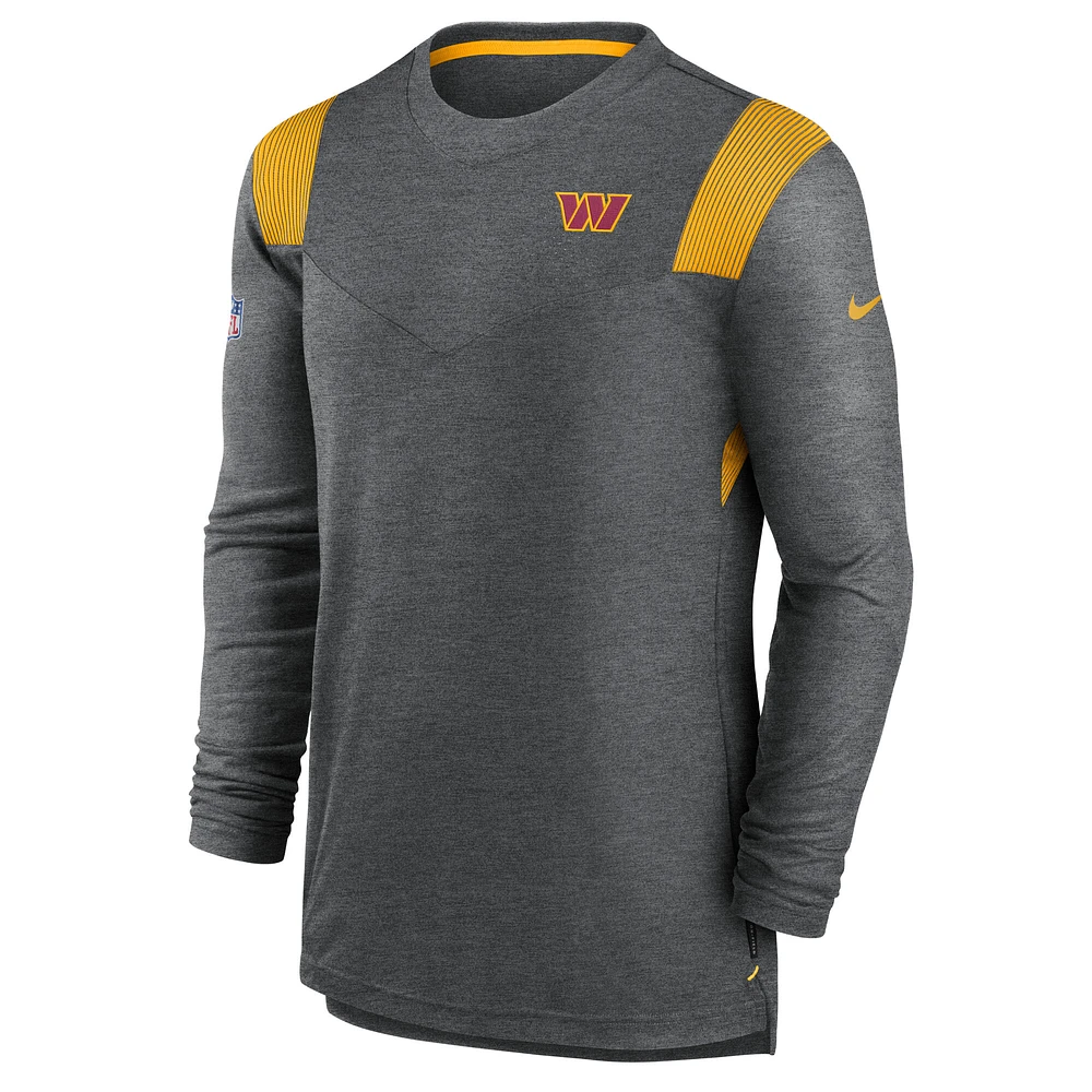 Men's Nike Heather Charcoal Washington Commanders Player Performance Long Sleeve T-Shirt