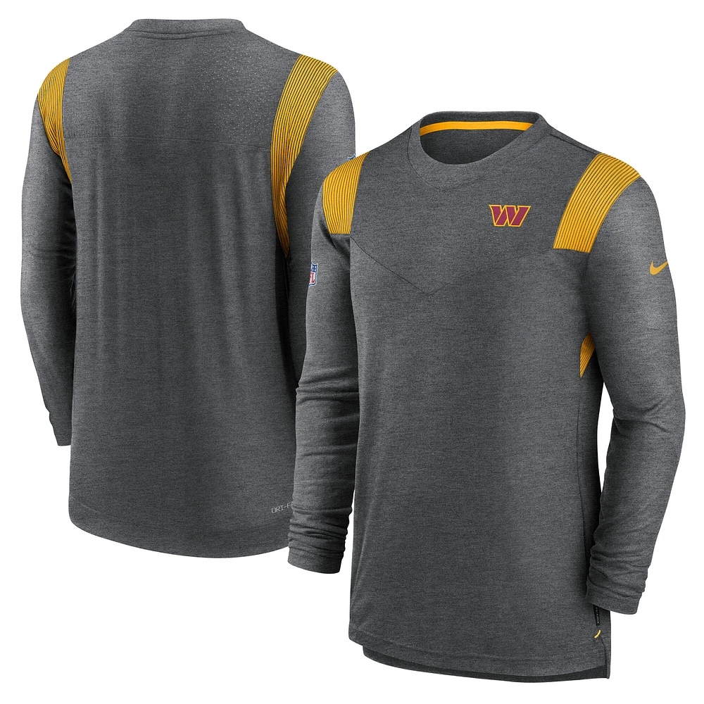 Men's Nike Heather Charcoal Washington Commanders Player Performance Long Sleeve T-Shirt