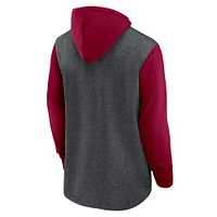 Sweat à capuche Nike Heathered Charcoal/Burgundy Washington Commanders Surrey Legacy pour hommes