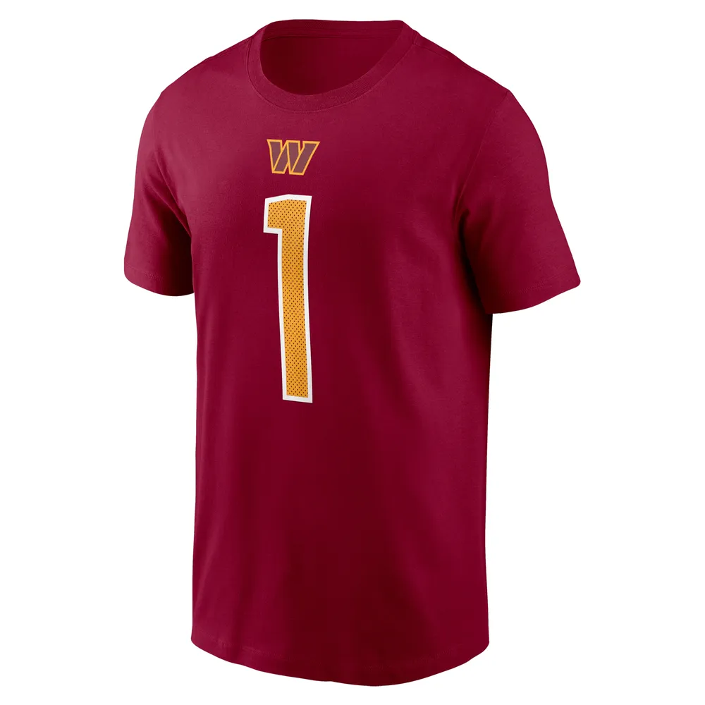 Men's Nike Jahan Dotson Burgundy Washington Commanders Player Name & Number T-Shirt