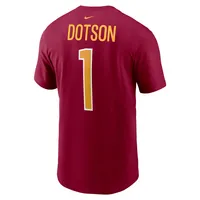 T-shirt Nike Jahan Dotson pour hommes, bordeaux, nom et numéro du joueur des Washington Commanders